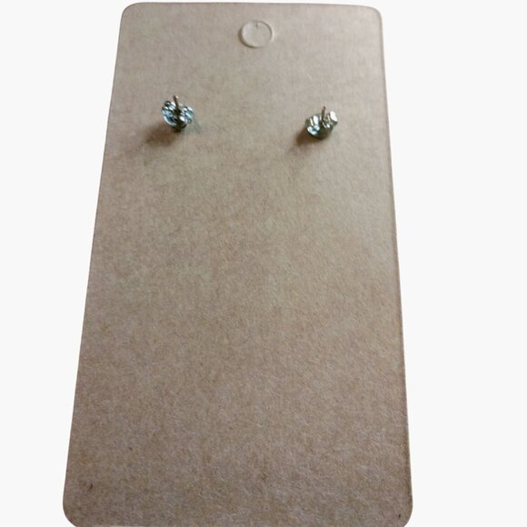 Tan Dome Pierced Post Earrings Vintage - Picture 5 of 5